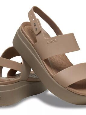 CROCS Women's Platform Sandal in Taupe